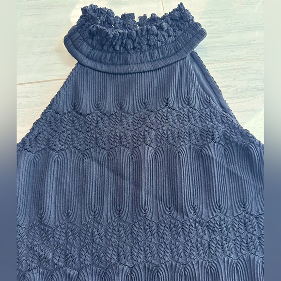 Cable & Gauge sleeveless black top. Size S high collar with 2 metal buttons NWT - Picture 2 of 6